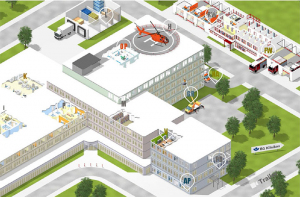 Grafik eines Krankenhauses