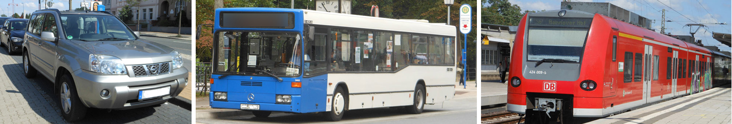 Auto, Bus und Bahn